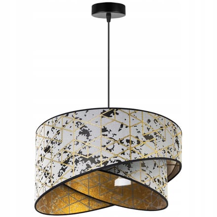 Light Home WERONA - Hanglamp 1-Lichts - Stoffen Kap Ø45 cm Grijs/Goud