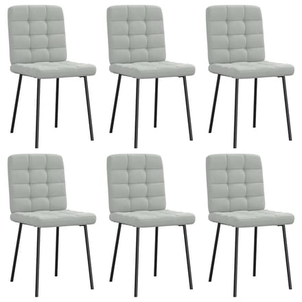 vidaXL Eetkamerstoelen 6 st fluweel lichtgrijs