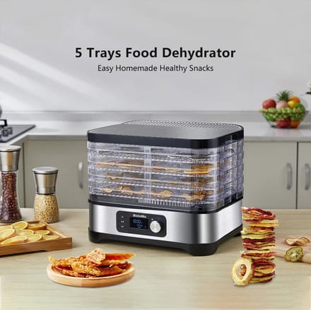 Voedseldroger - Fruitdroger - Voedsel Dehydrator - Droogoven - 5 Laags - 400W - 10L