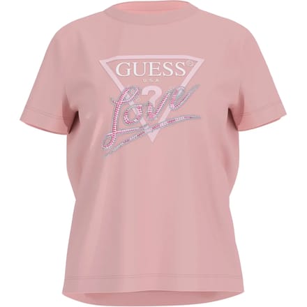 GUESS Cn Ss Love Triangle Pure White size L | Shirts Outlet | Women | White