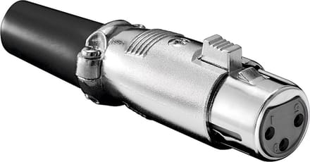 Goobay Microfoonkoppeling, 3 Pin, Zilverkleurige metalen behuizing met vergulde contacten, zilveren