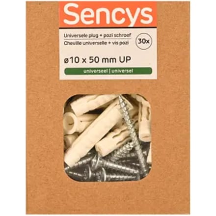 Sencys Universele Plug Nylon - Diam. 10x50mm - 30 Stuks