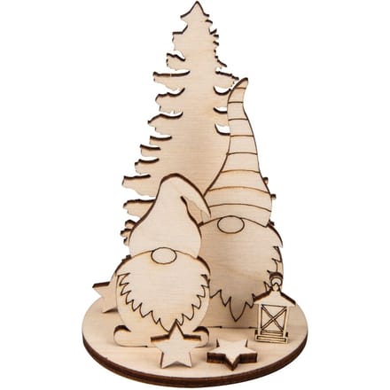 Houten bouwpakket "kabouter met denneboom"