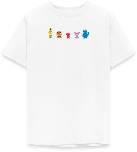 Sesamstraat Pixelontwerp Personages T-Shirt Tiener