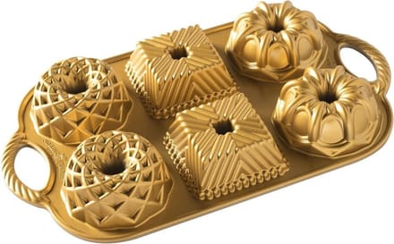 Tulband Bakvorm "Geo Bundtlette Pan" - Nordic Ware | Premier Gold