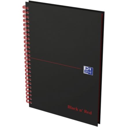 Spiraalblok Oxford Black n' Red A5 lijn 140 pagina's 80gr
