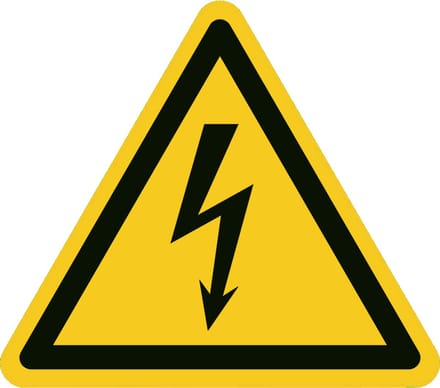 Elektriciteitsgevaar sticker 200x200 mm - vinyl - ISO 7010 W012