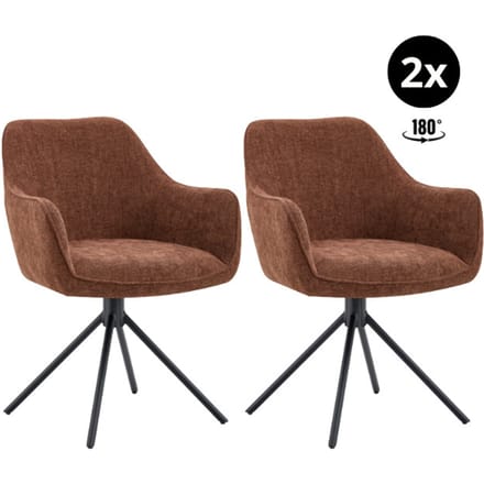 Multifurn Eetkamerstoel bo burgundy draaibaar (set van 2)