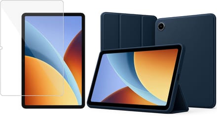 TechNow Hoesje + Screenprotector geschikt voor Xiaomi Redmi Pad 2 9.7 Hoesje – Glas - Extreme Shock Case – Smart Case - Blauw