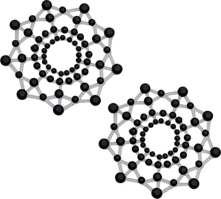 Banoch - Nipple Sticker Black Diamond - Tepelstickers - Steentjes Zwart - 3 pack