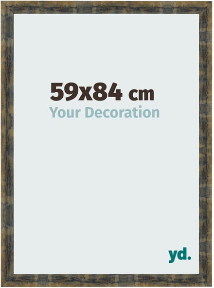 Your Decoration - Fotolijst 59x84 cm - MDF - Blauw Goud Gemeleerd - Pisa