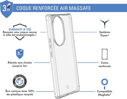 Force Case, Hoesje geschikt voor Honor 200 Pro - AIR Versterkt Tryax System 3M, Transparant