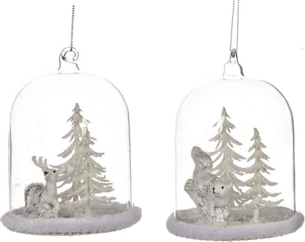 Goodwill - Hert - glas - Wit - D10,5 x H10,5 cm - 2 stuks