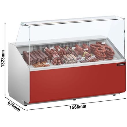 GGM Gastro Kühltheke - 1600mm - Frontblende Dunkelrot