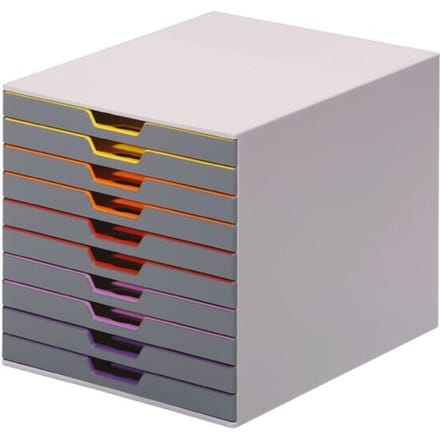 Durable VARICOLOR10 - 7610 761027 Ladebox Grijs DIN A4, DIN C4, Folio, Letter Aantal lades: 10
