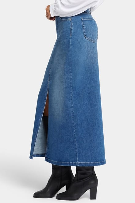 Hoge Taille Lange Rok Met Midden Voor Splitsing