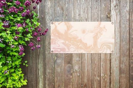 Tuinposter Marmer - Roze - Lijn - 60x30 cm - Tuindoek