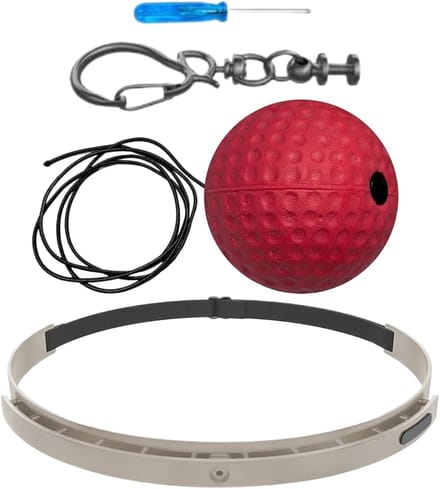 Boksbal met Hoofdband - Reactiebal Fitness - Verbeter Reflexen - Verstelbare Hoofdband - 6 cm Bal - Rood