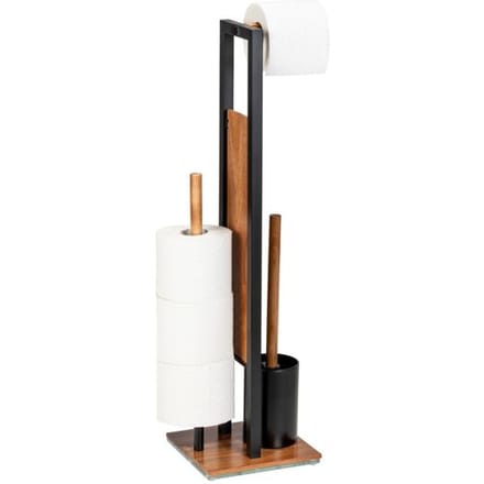 WENKO Toiletrolhouder met toiletborstel Rivalta Acacia