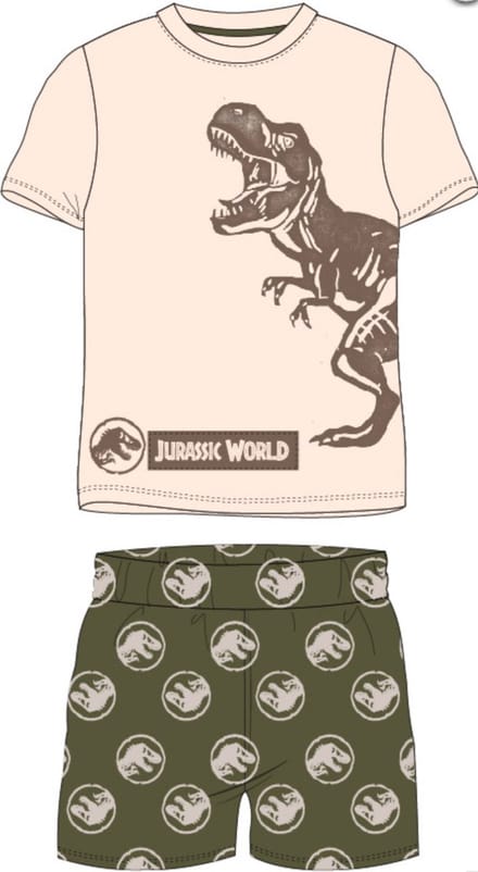 Jurassic World Pyjamaset Kaki Katoen Maat 140