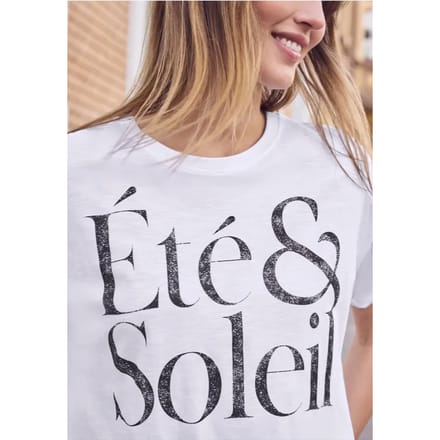 Shirt met ronde hals en tekstopdruk