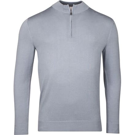 Thomas Maine Trui Half Zip Single Knit Uni Color Licht Blauw / male