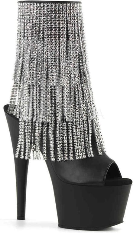 EU 38 = US 8 | ADORE-1024RSF | 7 Heel, 2 3/4 PF Open Toe/Heel Ankle Boot, Side Zip