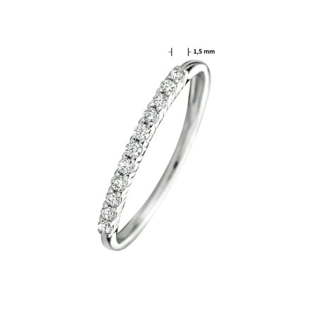 Zilver Gerhodineerde Aanschuifring zirkonia 1333867 17.75 mm (56)