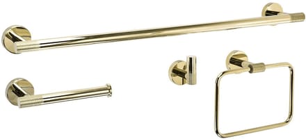 Rea Grid 4-Delig - Badkameraccessoireset - Gouden - 60X8,5X5Cm