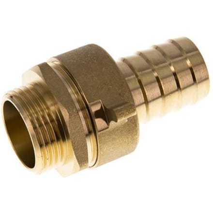 25 mm & G1'' Messing Slangpilaar Buitendraad Vlakke NBR Afdichting Vleugelmoer