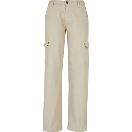Urban Classics - High Waist Straight Denim Cargobroek - Taille, 29 inch - Gebroken wit