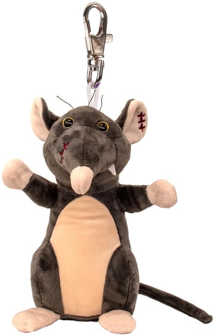 Suki Gifts Rat Sleutelhanger - 10 cm - pluche - mini knuffeldiertje - tashanger