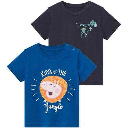Lidl 2 kinder T-Shirts Peppa Pig (Donkerblauw/blauw, 86/92)