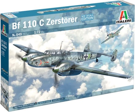 Italeri Modelbouwpakket Militaire voertuigen - 0049 Messerschmitt Bf-110 C3/C4 Zerstörer Plastic - 1:72 - Modelbouw