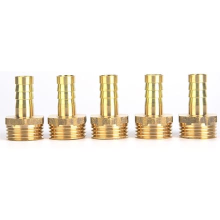 5 stuks Messing Tuitkoppeling Mannelijke Draad Waterleidingkoppeling Slangkoppeling G12 naar 10mm