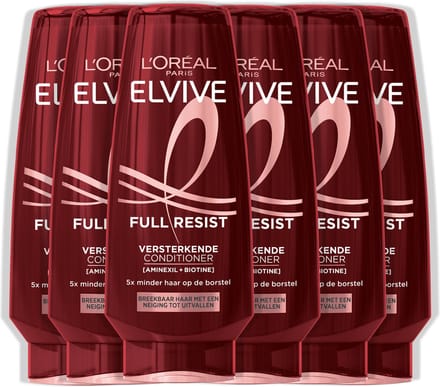 L'Oréal Paris Elvive Full Resist Conditioner - Versterkende Conditioner Voor Breekbaar Haar - Met Aminexil + Biotine - 6x200ML
