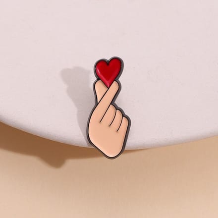 Creatieve Leuke Cartoon Vinger Hart Legering Broche, Heren- en Dameskoppel Tasclip Accessoires 1 PCS