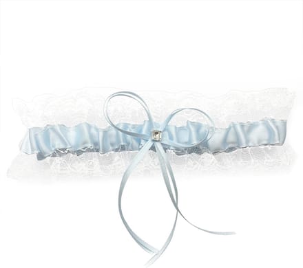 Bruiloft Kousenband - Bruidsaccessoire - Speciaal moment - Elastisch en comfortabel - One size - Wit en blauw