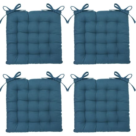 Eazy Living Stoelkussen Basile Blauw 38 x 38 cm - 4 Stuks