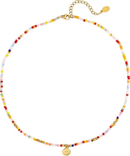 Bijoutheek Collier Kralen Smiley Multi