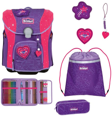 Scout schooltas Superflash Extreme Micro Set 4-delig Heartbeat paars