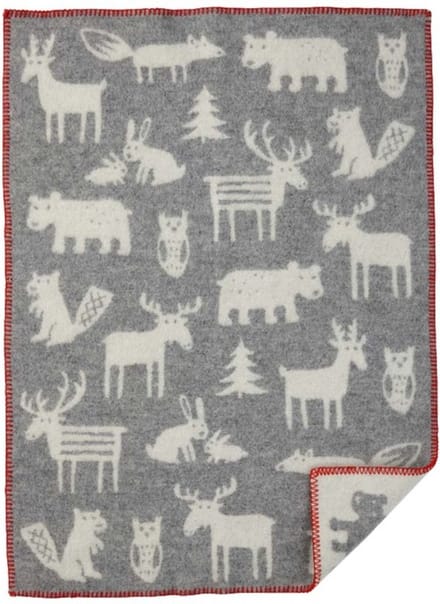 Klippan - wiegdeken - wol - forest grey - 65x90 cm