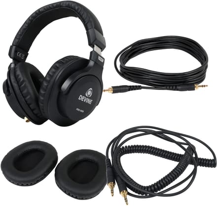 Hoofdtelefoon onderdelen - incl. kussens en kabels - Devine PRO 4000 - Zwart