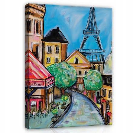 WALLARENA - Canvas schilderij - 60x40 cm - afbeelding van de Eiffeltoren in Parijs voor de slaapkamer