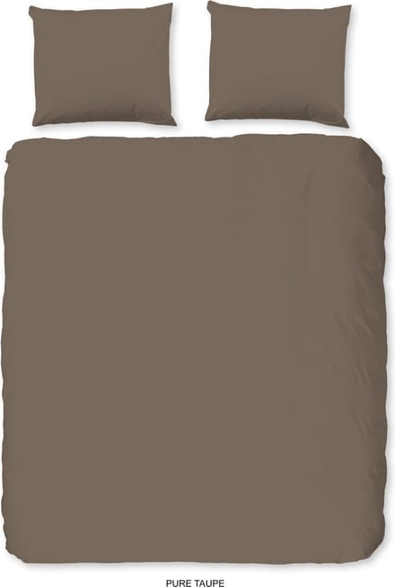 Pure dekbedovertrek effen kleur - 2 persoons 200x200/220 cm - Taupe - Microvezel