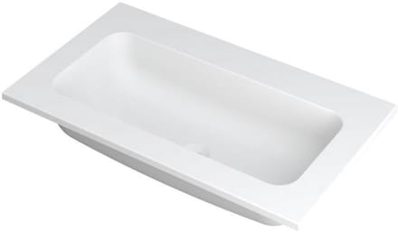 INK Faktor Wastafel Polystone Centraal Zonder Kraangat - 800x450x15 mm - Mat Wit