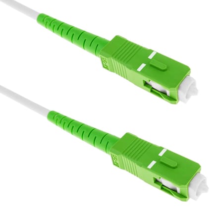 BeMatik - Glasvezelkabel SC / APC naar SC / APC singlemode simplex 9/125 van 20 m OS2 wit