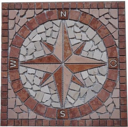 Mozaiek tegel 026 medallion windroos 30 x 30