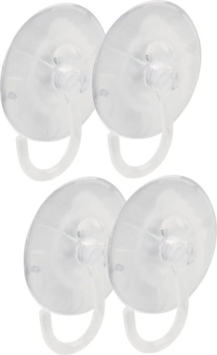 AMIG Ophanghaken met zuignap - 4x - kunststof - transparant - diameter 5,5 cm