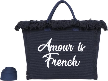 Ines Delaure - strandtas/shopper/weekendtas - amour is french - blauw